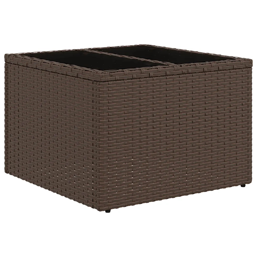 Set Divani da Giardino 10 pz con Cuscini Marrone in Polyrattan 3221833