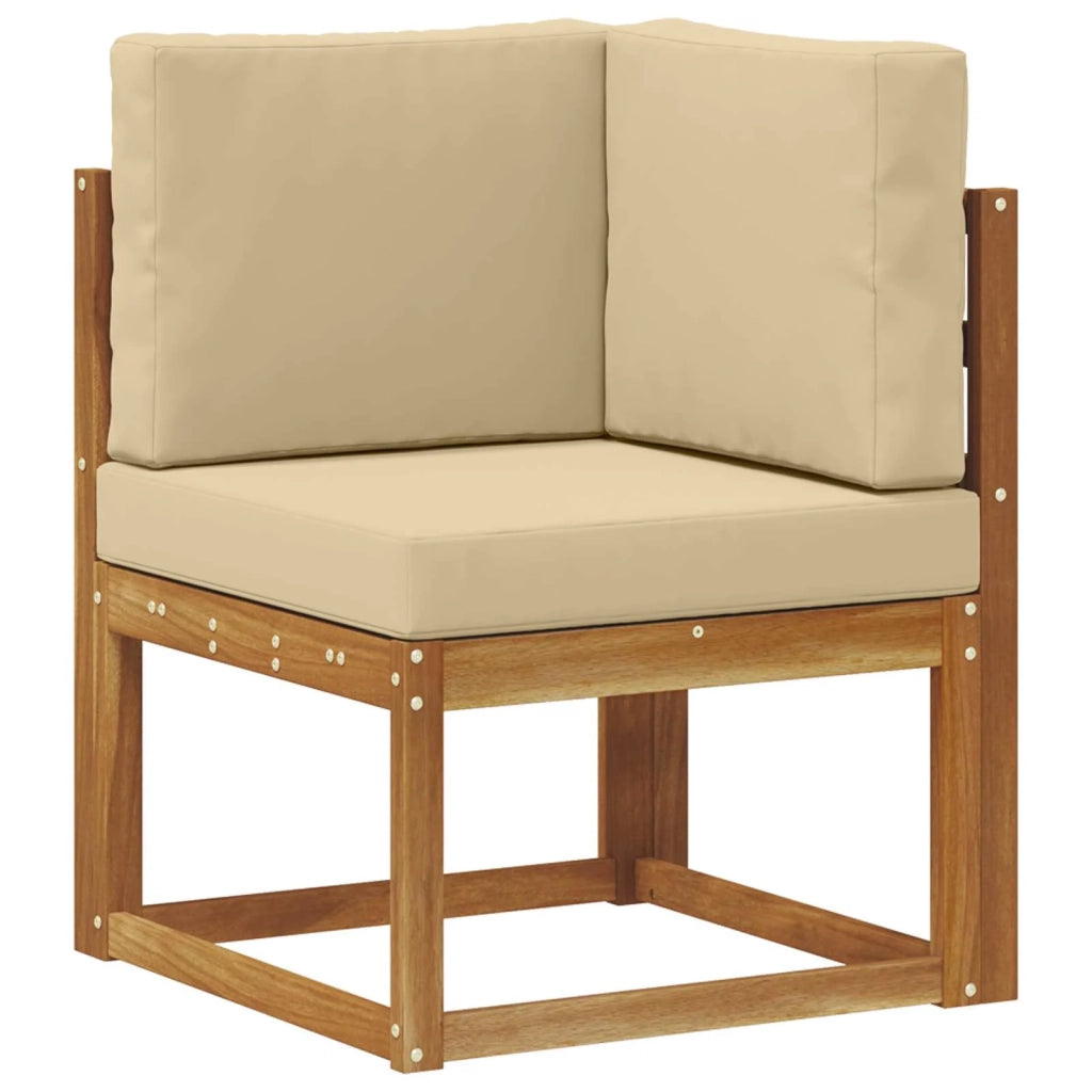 Set di divani da esterno con cuscino 9 pcs Naturale e Beige 3366621