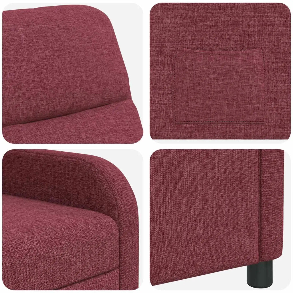 Divano Sedia-Poltrona reclinabile Rosso Vino Tessuto 687249