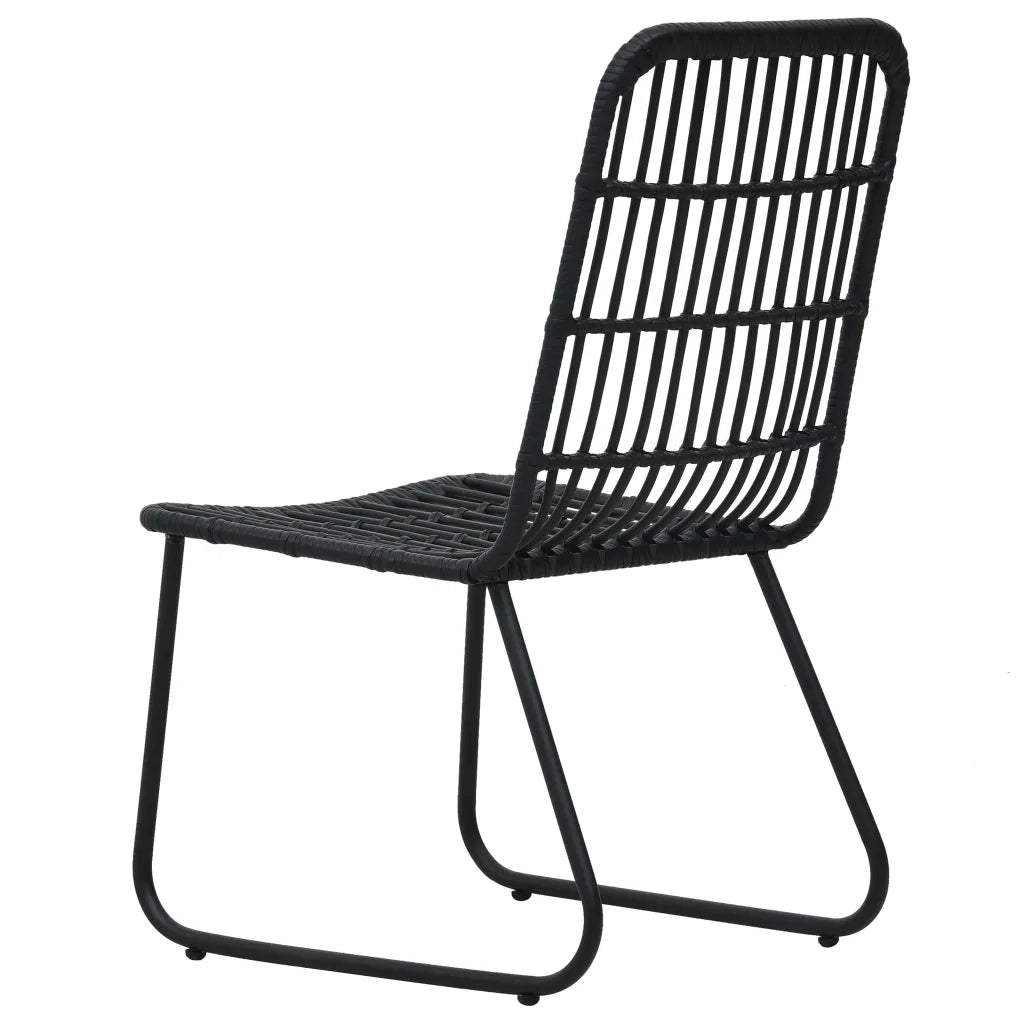 Sedie da Giardino 2 pz | Sedie da Esterno in Polyrattan Nere
