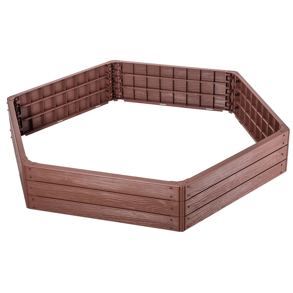 Aiuola rialzata per ortaggi KADAX, fioriera da giardino marrone 150x75 cm
