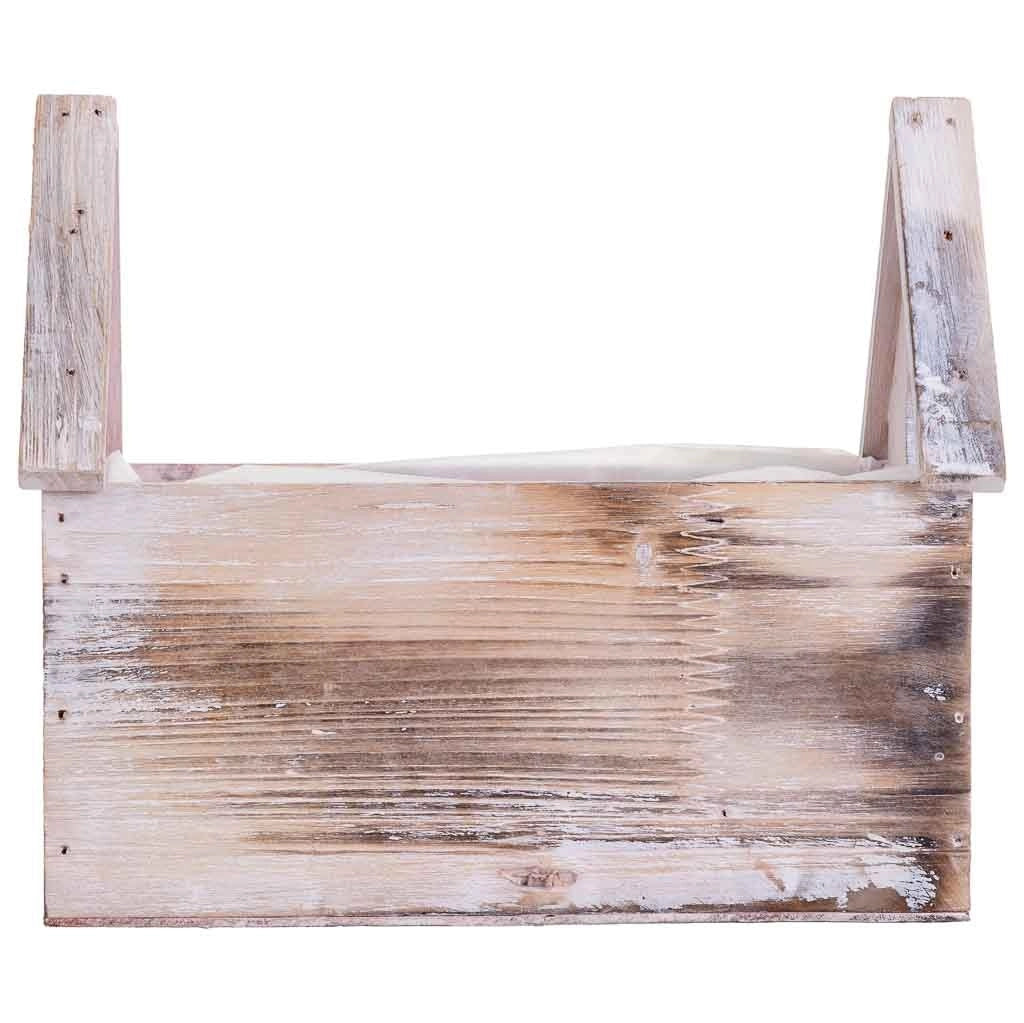 Supporto per fioriera rettangolare in legno 21x13x19/10H cm