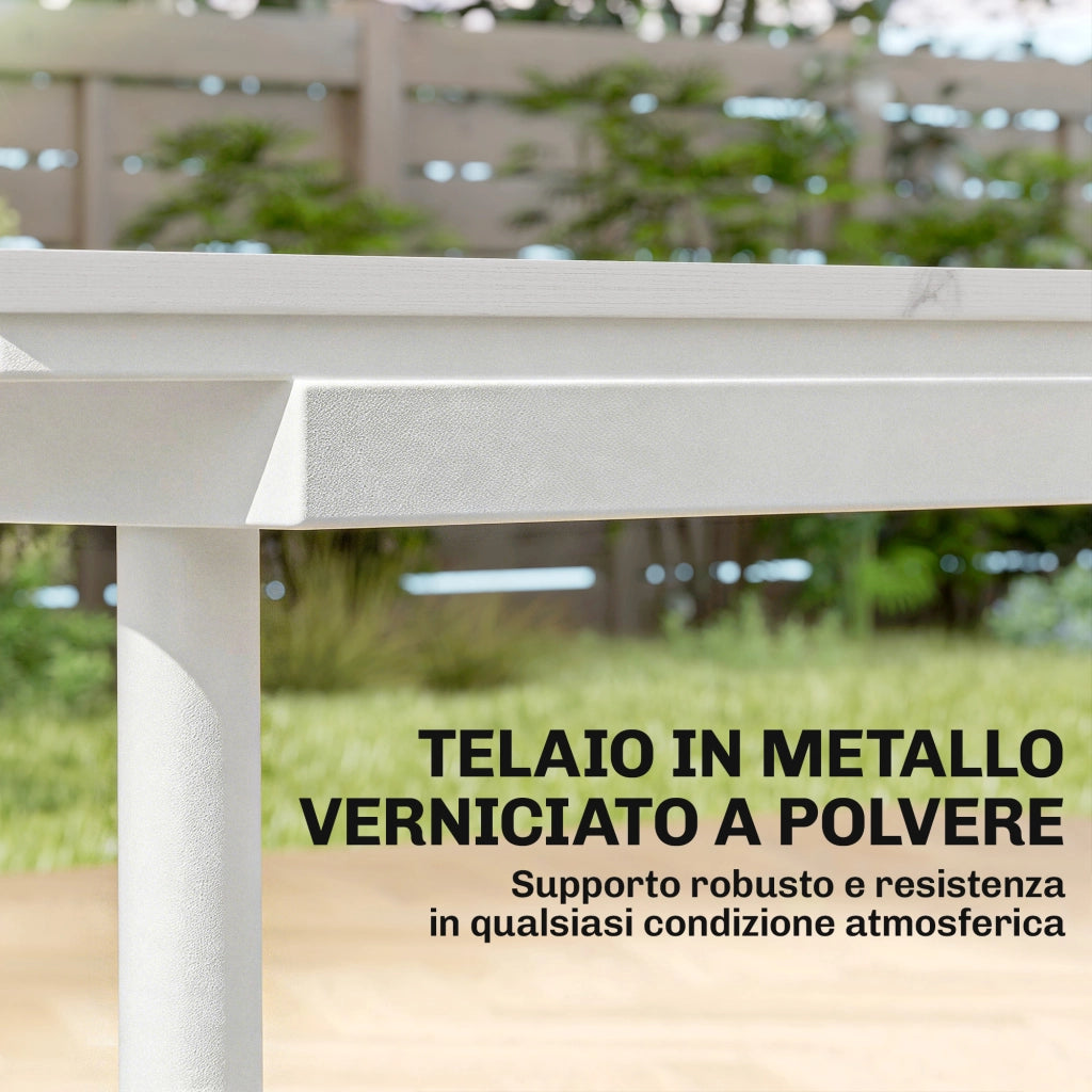 Tavolo da Giardino per 6 Persone, Rettangolare 140x80 cm con Piano in WPC