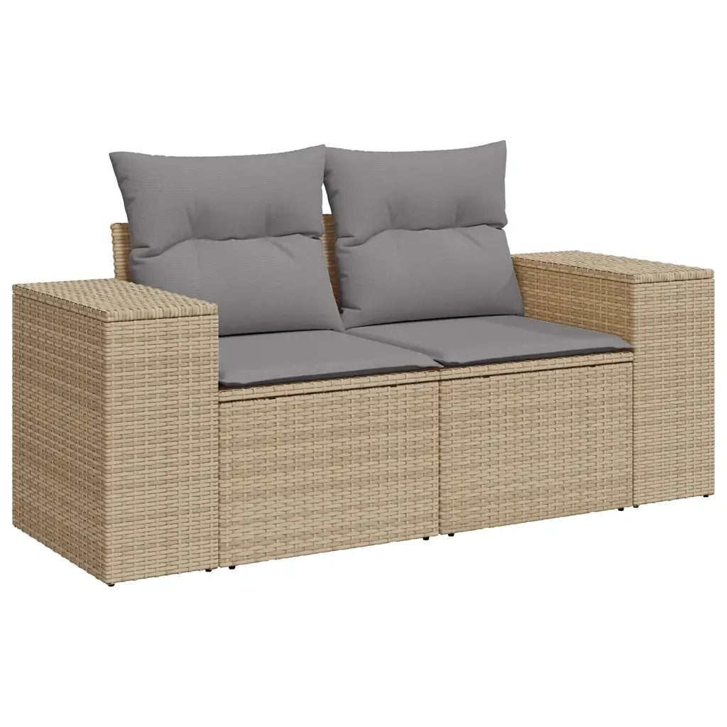 Set Divano da Giardino 6 pz con Cuscini Beige in Polyrattan 3326800