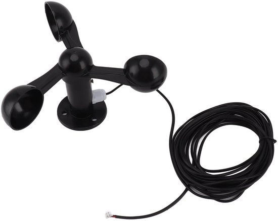 Anemometro - Sensore di Velocità del Vento - Resistente al Tempo e Duraturo - Cavo Acquaplanato da 8 Metri - Ideale per Misurazioni Meteorologiche - Adatto per l'Uso Esterno...
