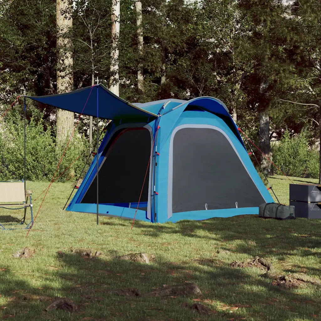 Tenda campeggio | Tenda da campo 4 Persone Blu Rilascio Rapido Impermeabile