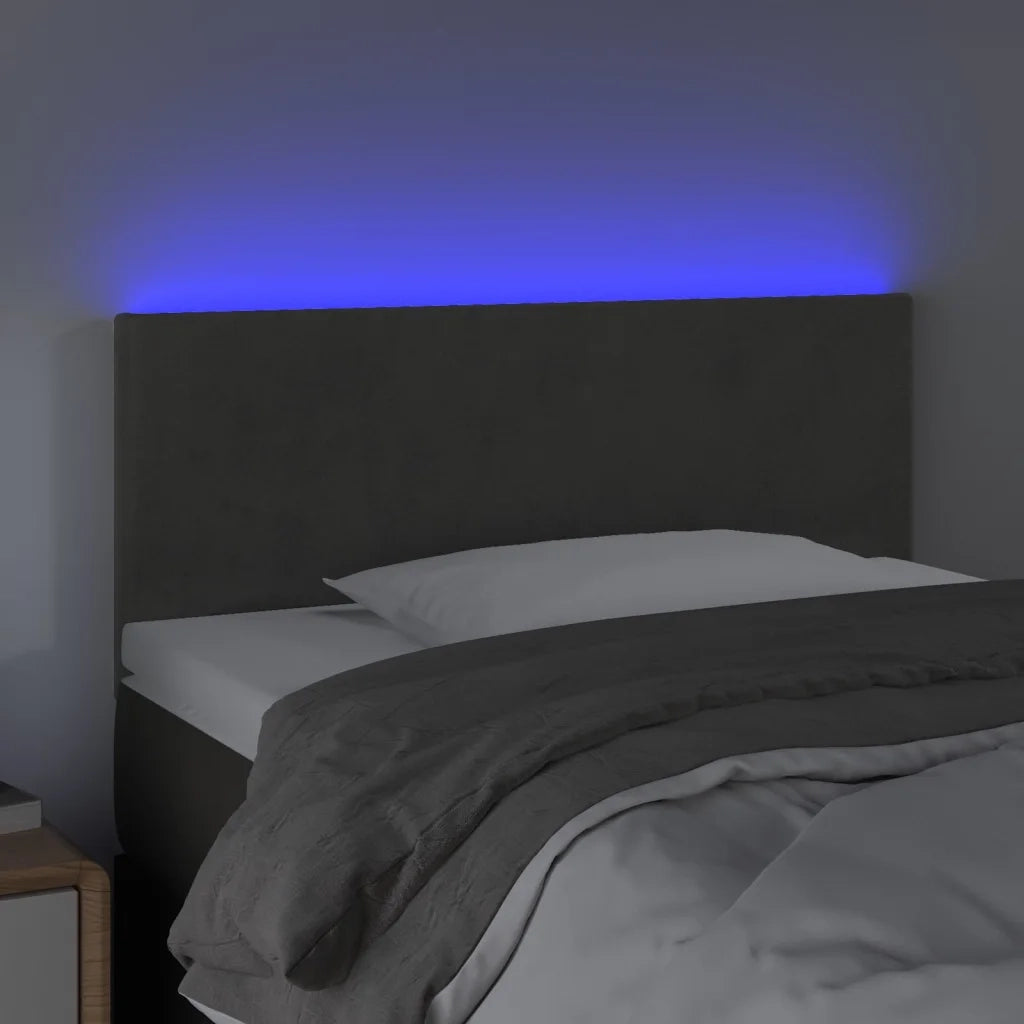 Testiera a LED-Testata con LED Grigio Scuro 80x5x78/88 cm in Velluto 445096