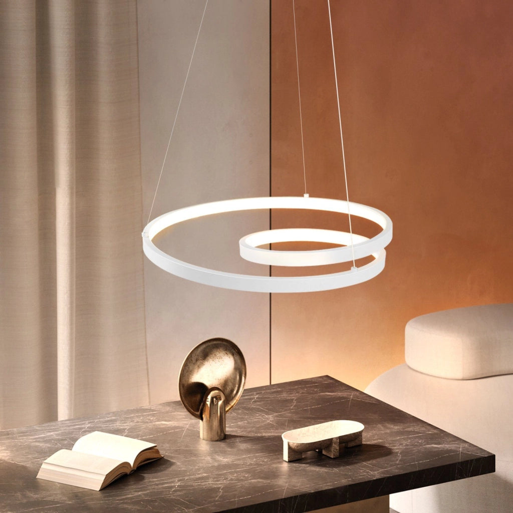 Lampada a sospensione ZMH 40 cm Design moderno Bianco Soggiorno Sala da pranzo Camera da letto