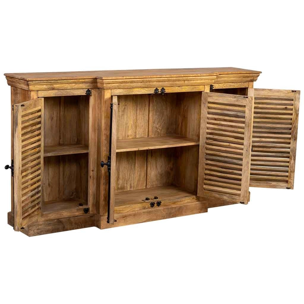 Credenza in legno naturale 180x40x95