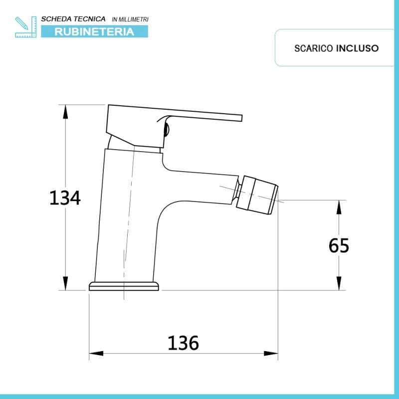 MISCELATORE BIDET PRIMA CROMO