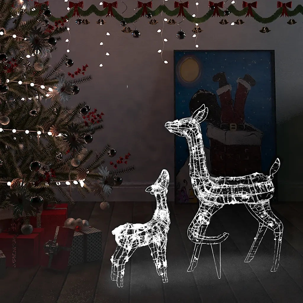 Famiglia di Renne di Natale 160 LED Bianco Freddo in Acrilico CFW3857477