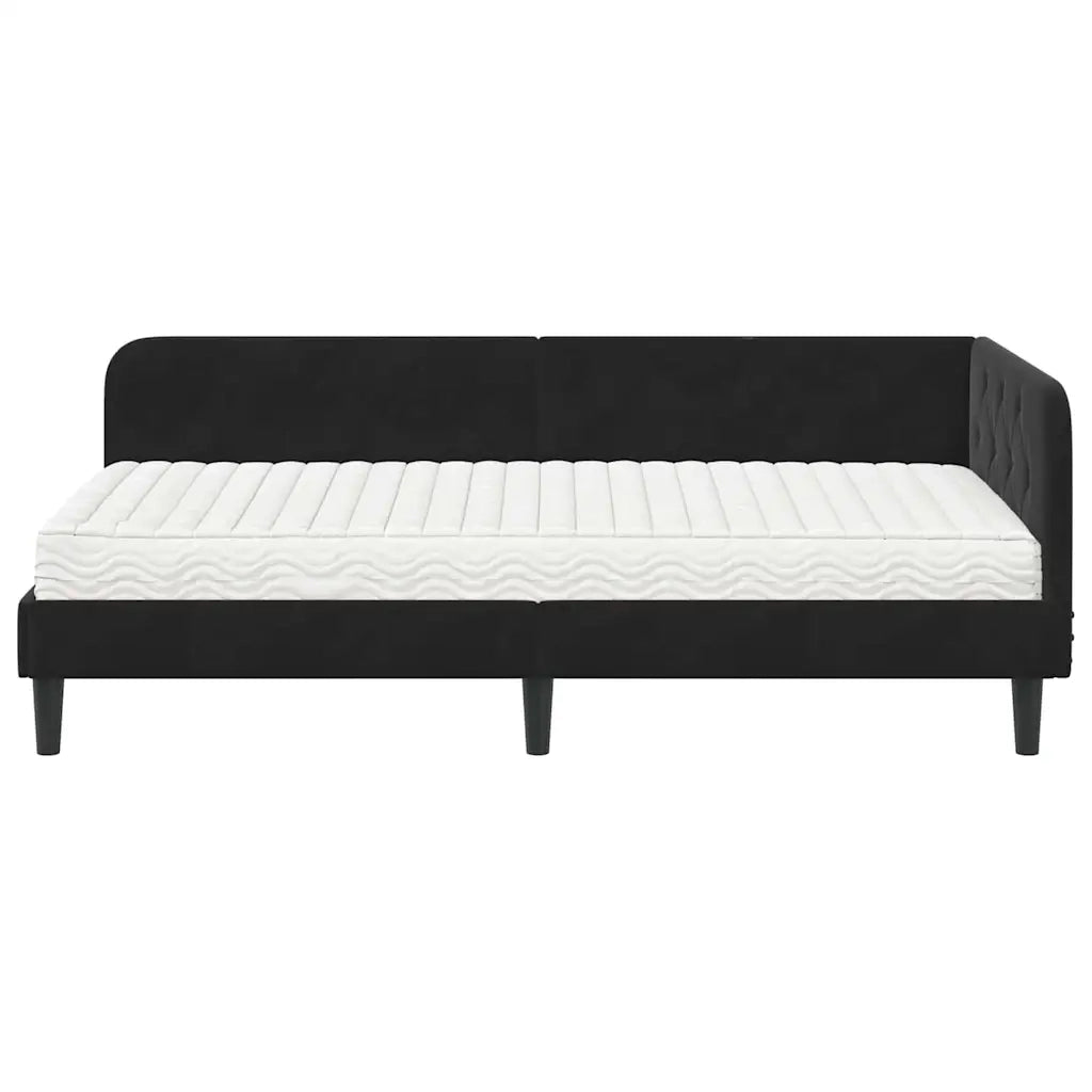 Cornice del letto ad angolo Nero 90 x 190 cm Velluto 3394149
