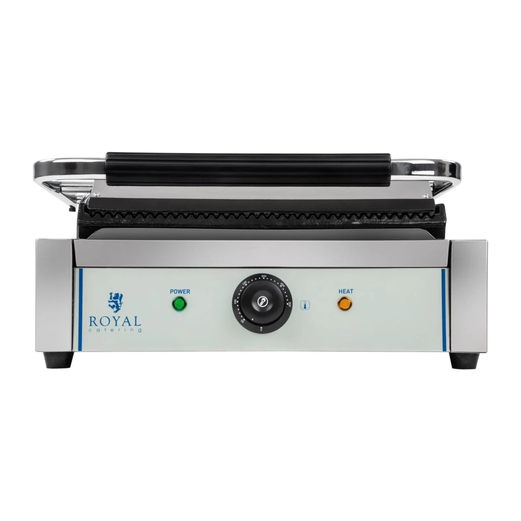 Pressa per panini rigata - 1 x 2200 watt professionale in acciaio inox 3614035