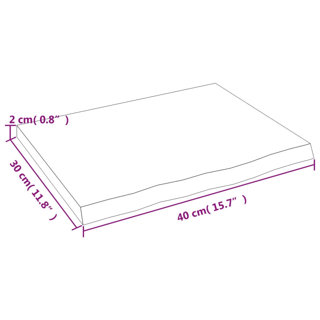 Ripiano Muro Marrone Scuro 40x30x2 cm Massello Rovere Trattato 363746
