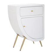 Comodino VKH16, Bianco, MDF, 60x32x79 cm