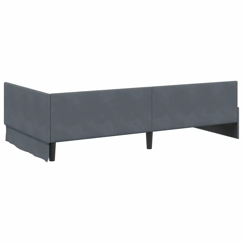 Cornice del letto ad angolo Grigio scuro 90 cm x 200 cm Velluto 42016082