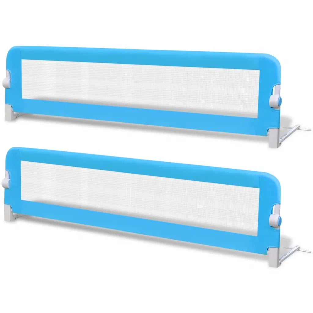 Sponde Letto per la Sicurezza dei Bambini 2 pz Blu 150x42 cm CFW8690754