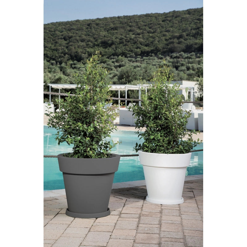 Vaso moderno di design Ø50 H44 in polimero viola resistente per interno ed esterno - Made in Italy - Monacis
