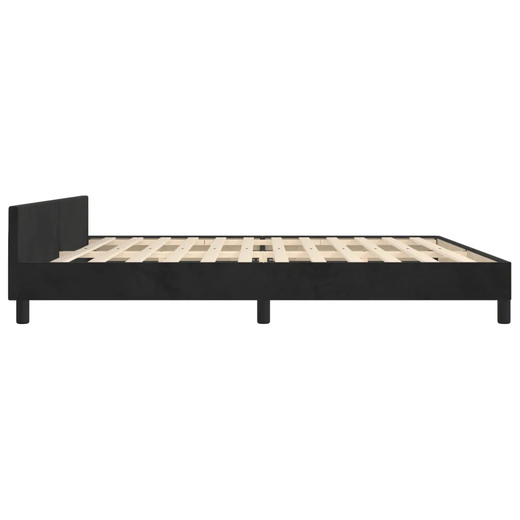 Letto matrimoniale | Letto per adulti | Giroletto senza Materasso Nero 200x200 cm in Velluto