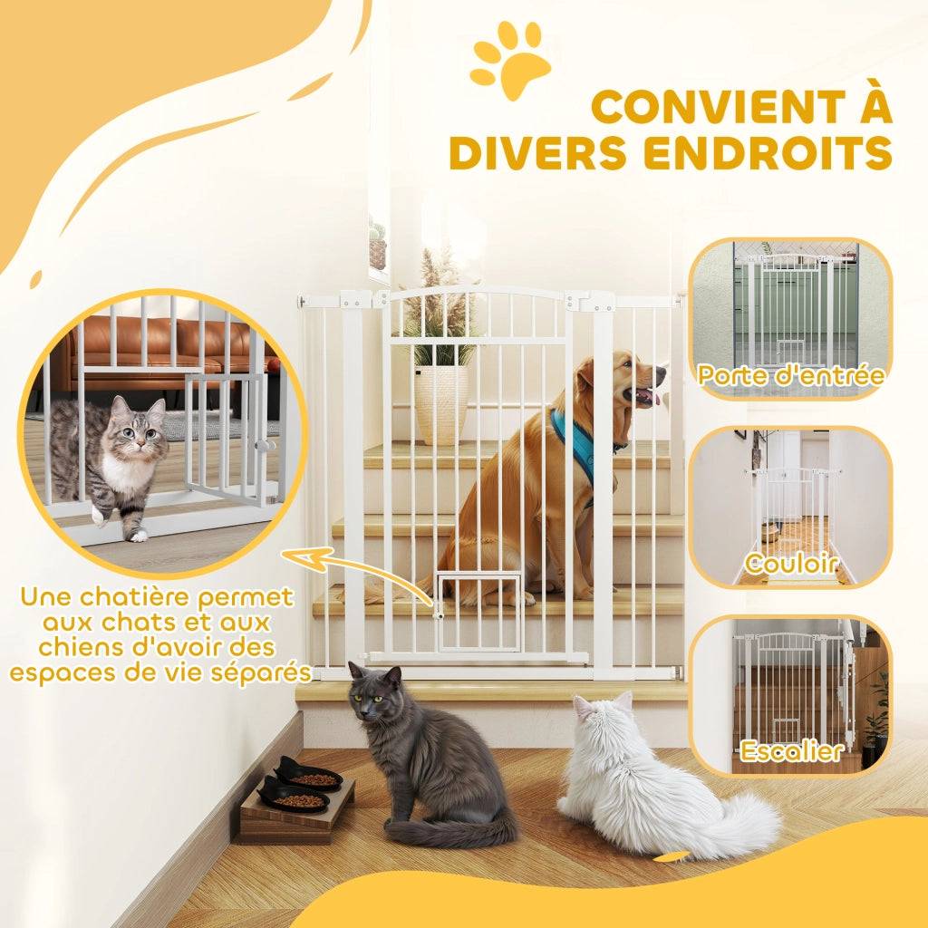 Barriera per cani e gatti ¨C zephmum ¨C Bianco, regolabile 76-102 cm