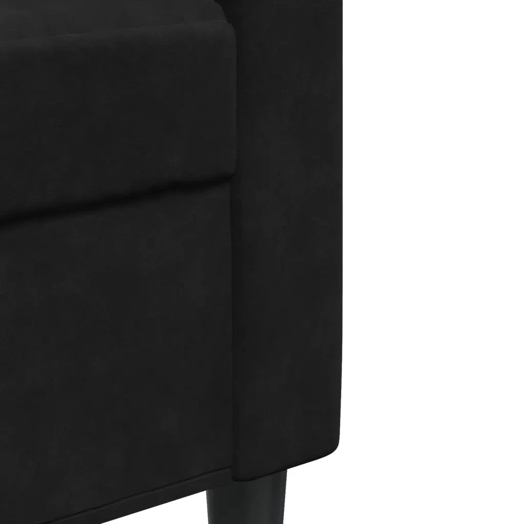 Divano a 2 Posti-Sofa 2 Posti Nero 140 cm in Velluto 490176