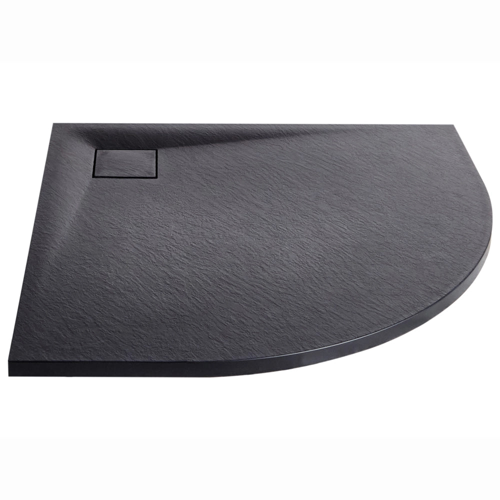 Piatto doccia con scarico nero SMC 80 x 80 x 3 cm effetto pietra naturale minimalista
