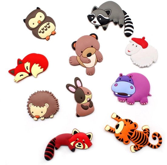 Magnetici per frigorifero da 10 pezzi - Decorazioni per animali - Giochi educativi - Attrattori magnetici per bambini - Decorazioni per casa/ufficio - Magnetici in PVC resistenti al tempo