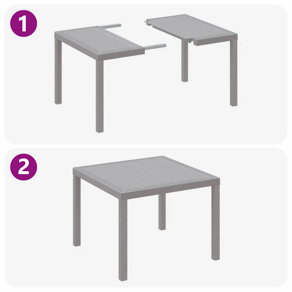 Set da Pranzo per Giardino 3 pcs Grigio chiaro Polipropilene 3378688