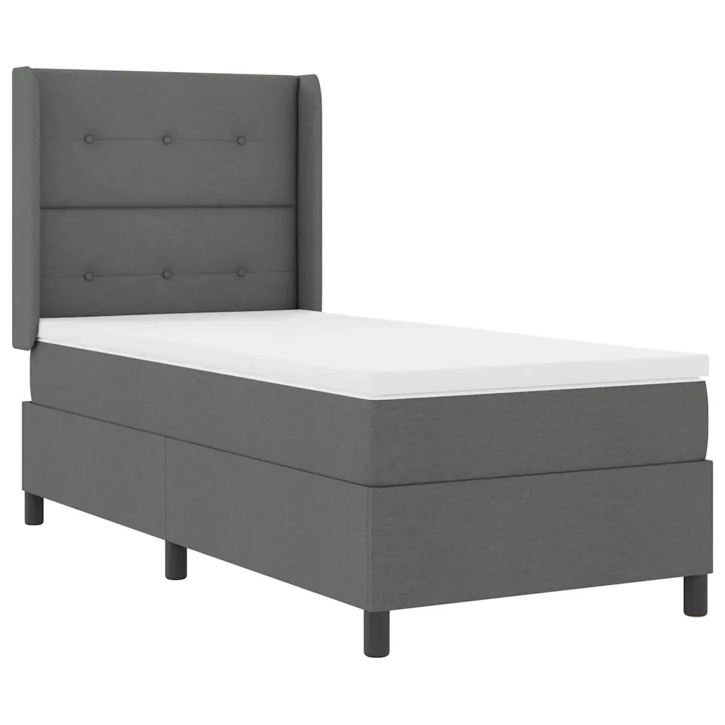 Letto a molle con materasso Grigio scuro 200 x 90 cm Tessuto 3341624