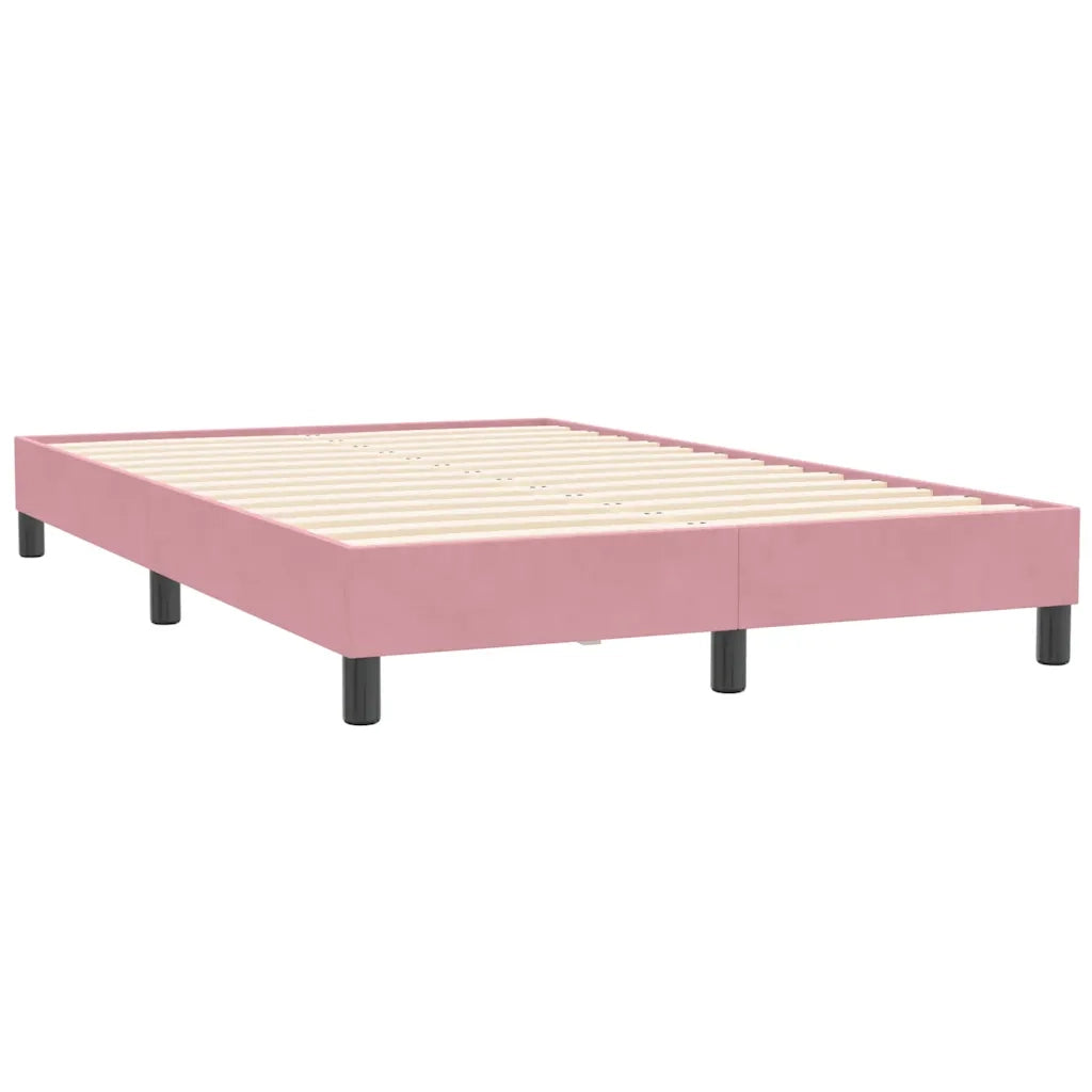 Giroletto a Molle senza Materasso-Struttura Letto Rosa 120x210 cm in Velluto