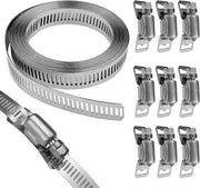 Set di viti a serraglio - 300 cm - acciaio inossidabile 304 - viti a serraglio regolabili - tubo acqua - tubo gas - serbatoio tubo grande - lavatrice