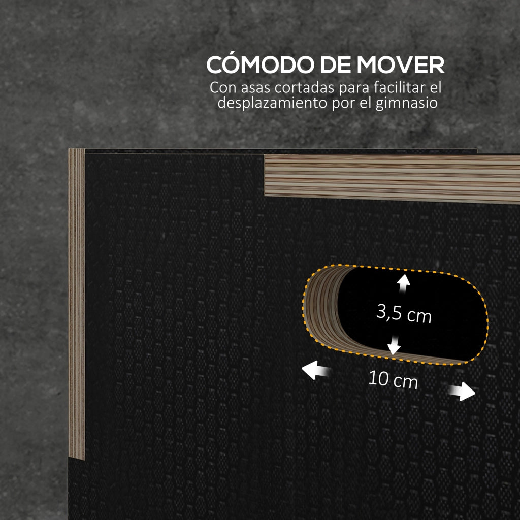 Casetta per bambini in legno con scale ¨C Minimal ¨C 76x61x51 cm nero