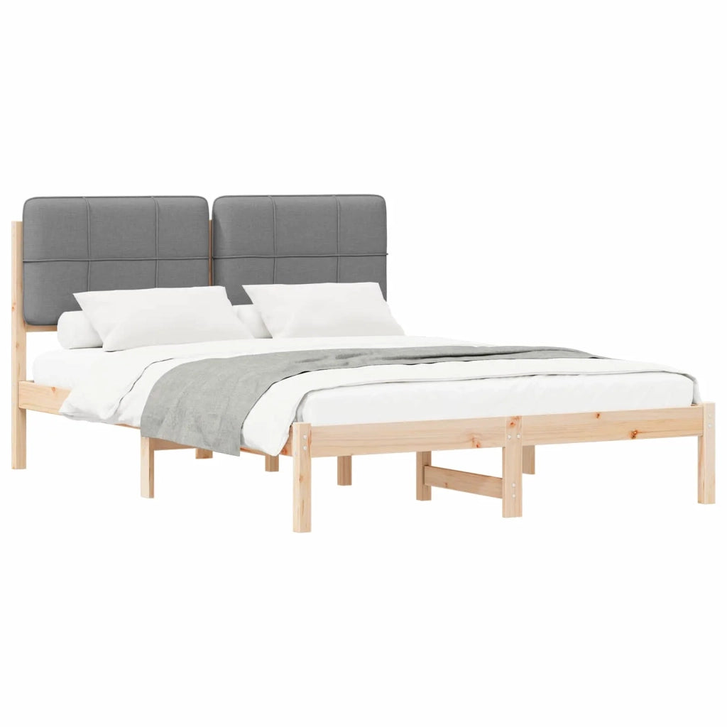 Letto con Testiera Rivestita Grigio chiaro 150 x 200 cm 877969