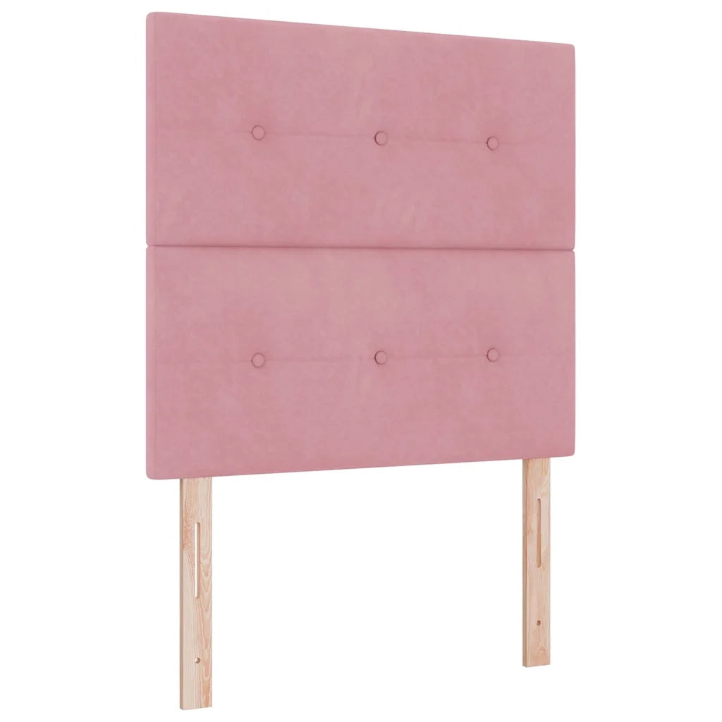 Letto a Sorgente LED con materasso Rosa 100 x 200 cm Tessuto