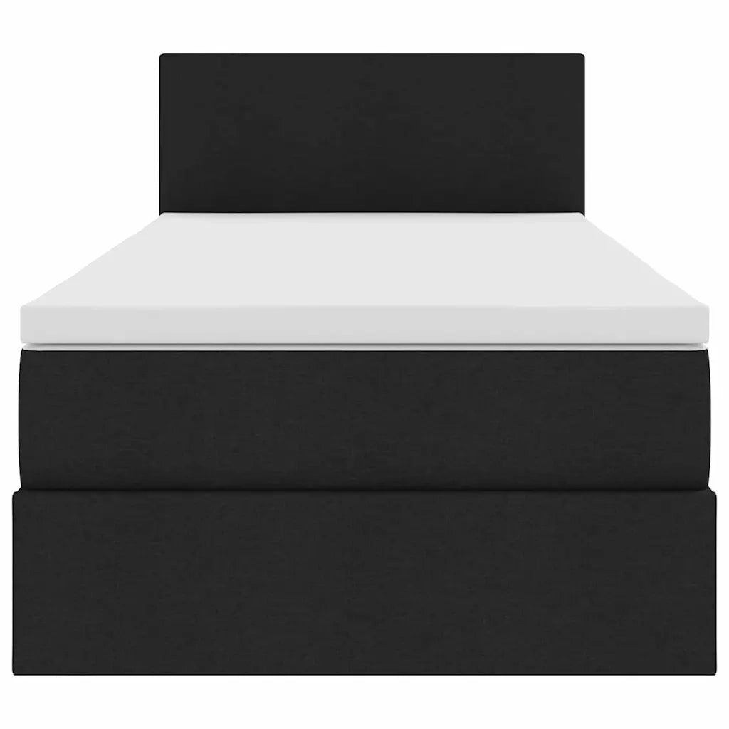Letto con contenitore e LED con led Nero 90 x 200 cm Tessuto 3371057