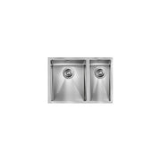 CM 012053.S0.01.2018 FILORAGGIATO Lavello da incasso 2 vasche 63x45 cm acciaio inox satinato vasca grande sinistra colore Acciaio