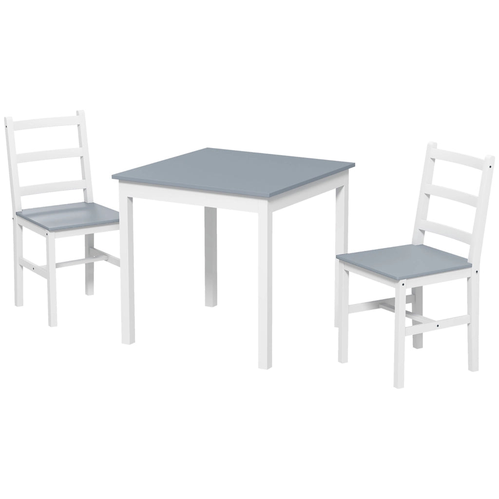 Tavolo da pranzo allungabile con sedie ¨C zephmum ¨C bianco grigio legno