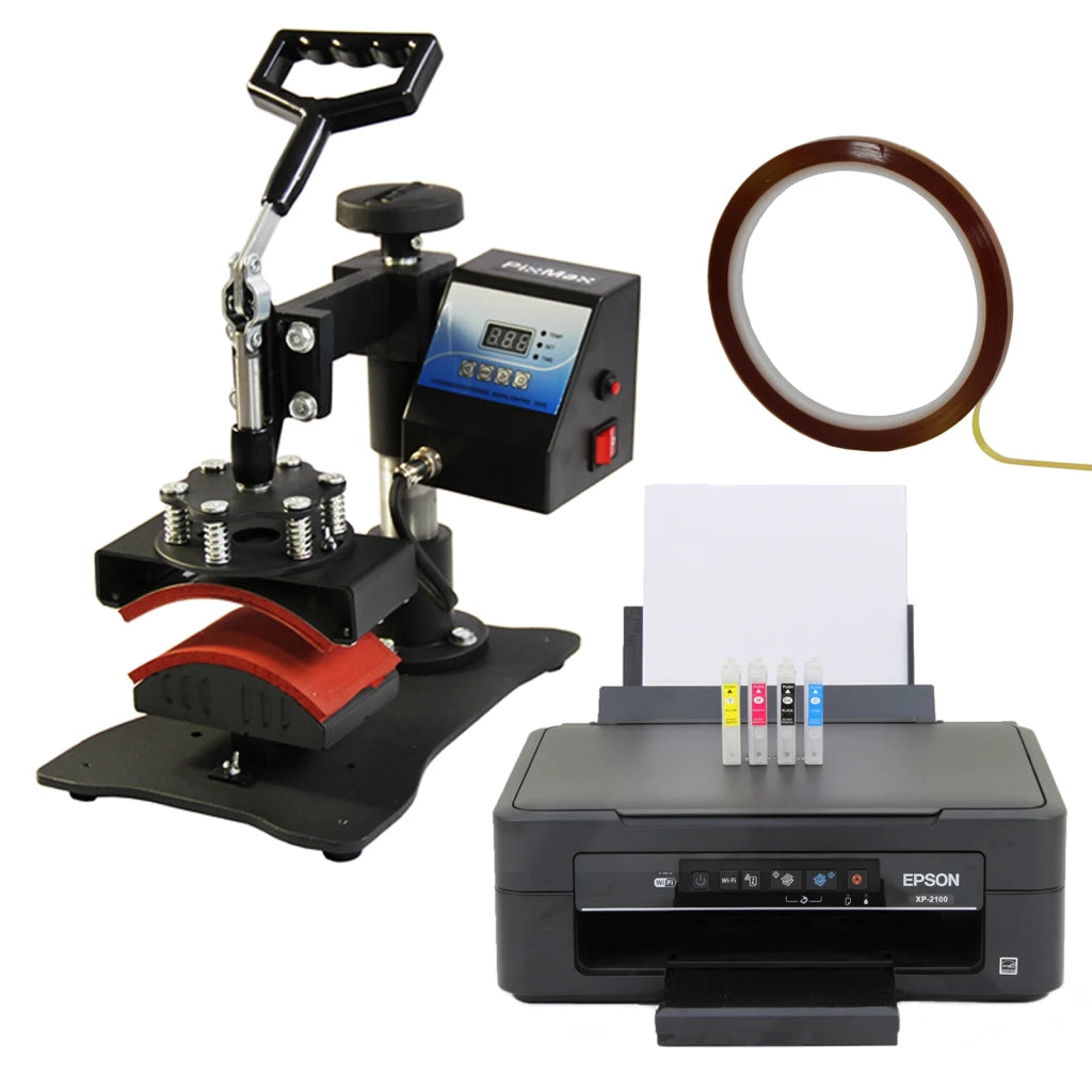 Pressa per cappellini PixMax con stampante Epson per sublimazione e accessori