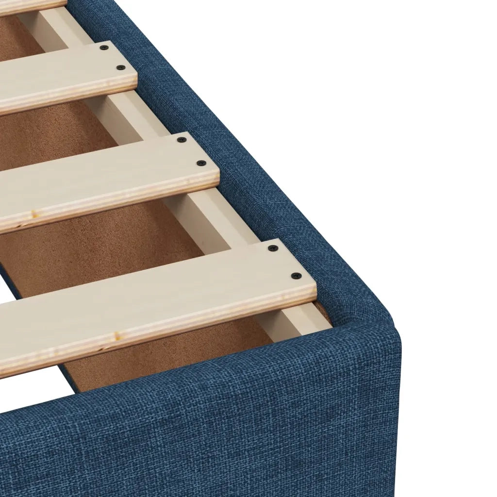 Letto singolo | Letto per adulti | Giroletto a Molle con Materasso Blu 90x200 cm inTessuto