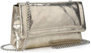 Clutch mini con catena, borsa da spalla elegante con tasca da sera
