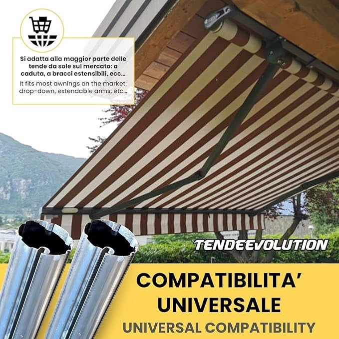 Rullo Avvolgitore Ferro Zincato Ø70 | Tenda da Sole | Lunghezza 3,5m | Universale & Resistente