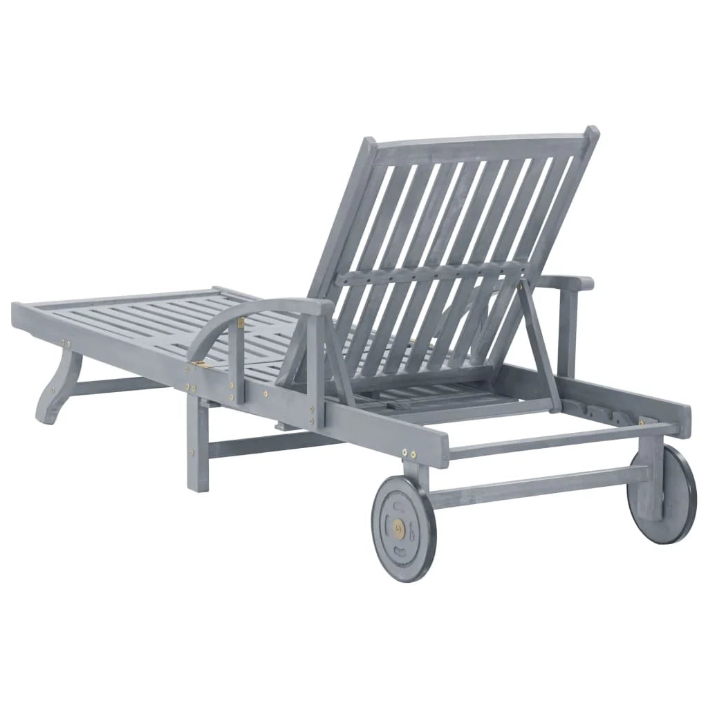 Lettino prendisole sedia a sdraio lettino prendisole letto da giardino mobili da esterno per patio con cuscino legno massello di acacia 02_0012366