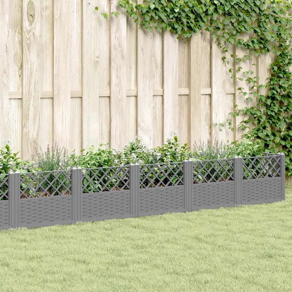 Fioriera Giardino Picchetti Grigio Chiaro 363,5x43,5x43,5 cm PP 368028