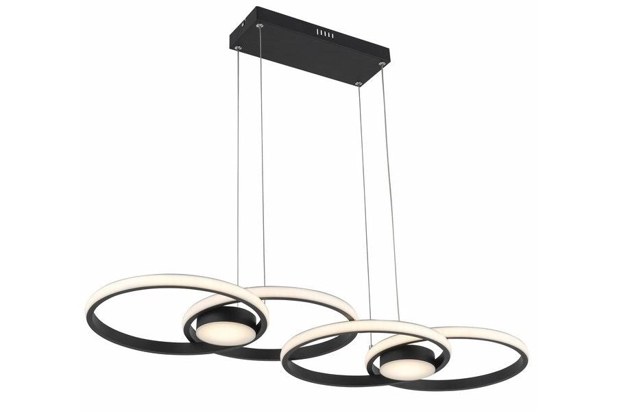 Lampada a sospensione Reality Audia anelli nera LED 48W