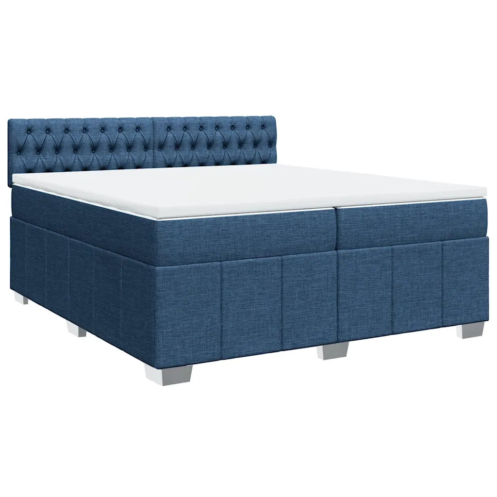 Giroletto a Molle con Materasso Blu 200x200 cm in Tessuto 3287188