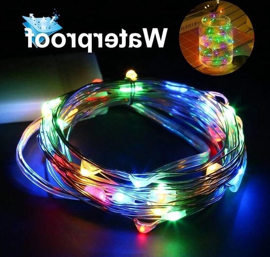 Cavo di illuminazione LED a batterie 12 pezzi 2 m 20 LED micro a batterie - decorazione natalizia colorata - utilizzo interno ed esterno.