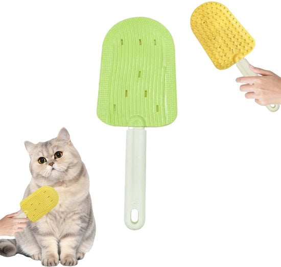 Spazzola per gatti con setole di silicone - antiscivolo - leggera - duratura - adatta per gatti - spazzola per animali
