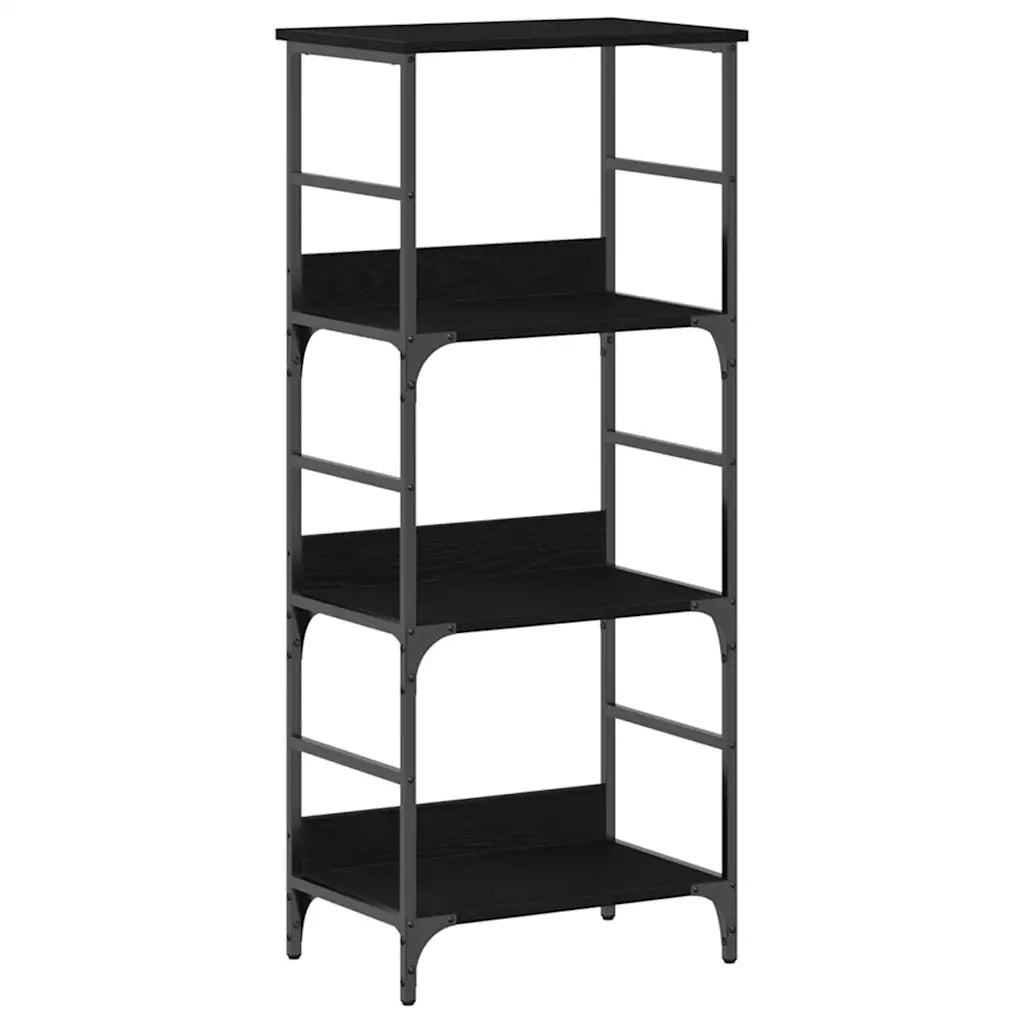 Libreria-Scaffale per Libri-Mobile di Stoccaggio Rovere Nero 50 x 33 x 117,5 cm Legno multistrato