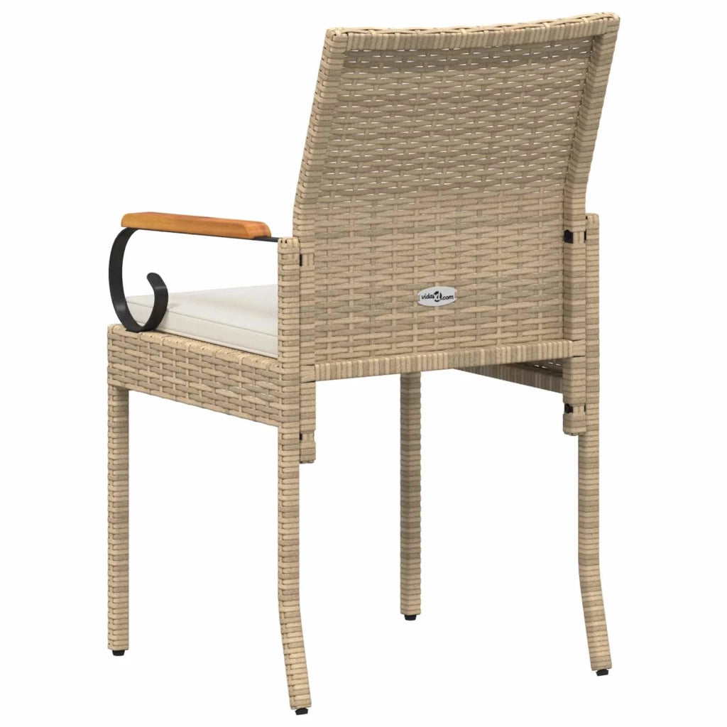 Sedie da giardino con cuscino 4 pz | Sedie da Esterno Beige e Bianco Crema