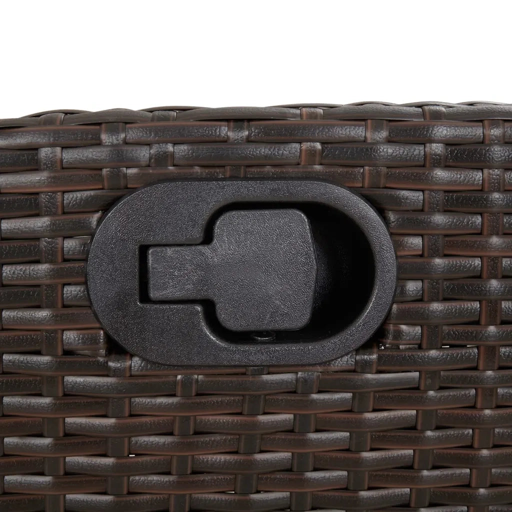 Set da Pranzo da Giardino 7pz con Cuscini in Polyrattan Marrone